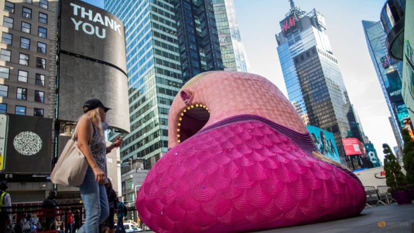 NY artist nails it with mosaic grotto in Times Square NY artist nails it with mosaic grotto in Times Square