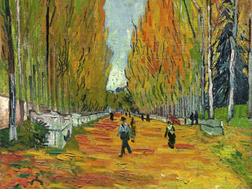 This undated photo provided by Sotheby's shows the Vincent van Gogh painting, The Allee of Alyscamps that the auction house predicts will fetch more than US$40 million when it is auctioned in New York yesterday (May 5). Photo: AP