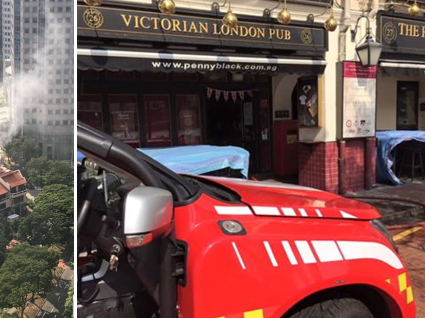 Fire breaks out at The Penny Black pub, Harry's Bar at Boat Quay