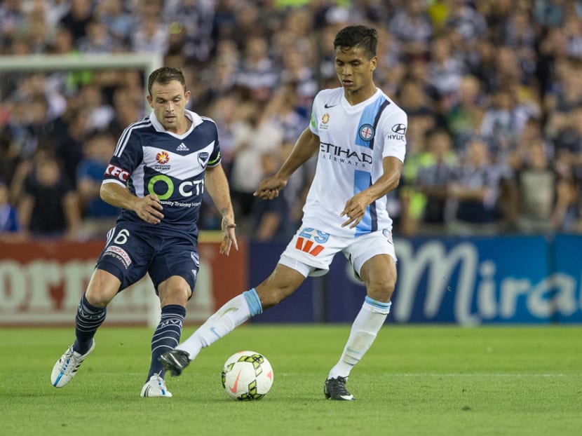 Singapore national defender Safuwan Baharudin has made his long-awaited debut for Melbourne City in a 3-0 defeat to city rivals Melbourne Victory today (Feb 7). Photo: Melbourne City FC