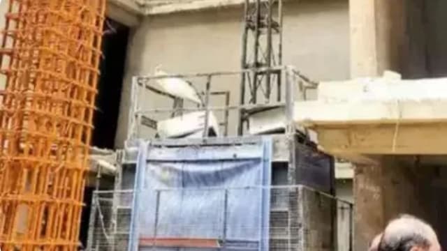 印度建筑工地电梯突从14楼坠落 酿四死五伤