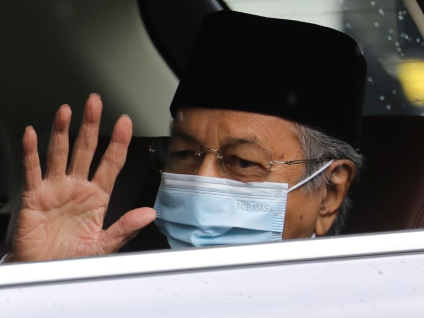 Malaysia's former prime minister Dr Mahathir Mohamad leaves the National Palace after meeting with the King, in Kuala Lumpur, Malaysia on June 10, 2021.