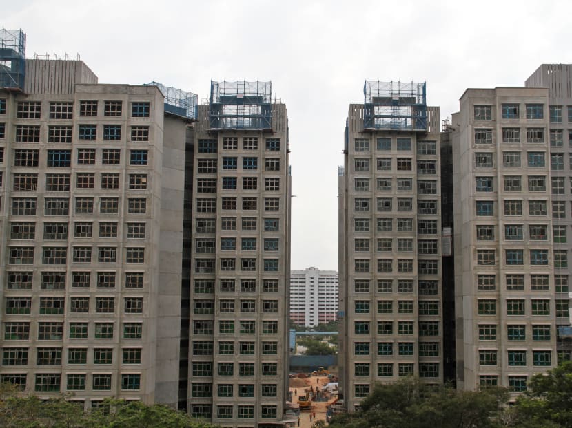 BTO flats being constructed along Sengkang Square. TODAY file photo