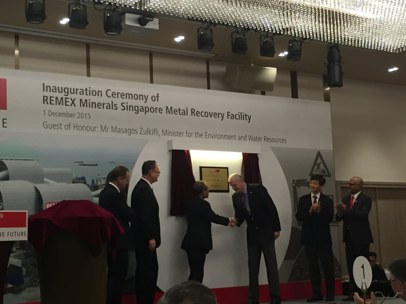 The 1.4-hectare facility in Tuas Marine Transfer Station, operated by REMEX Minerals Singapore (REMEX), is part of the National Environment Agency’s (NEA) long-term strategy to manage solid waste in Singapore more efficiently.  Photo: Laura Elizabeth Philomin