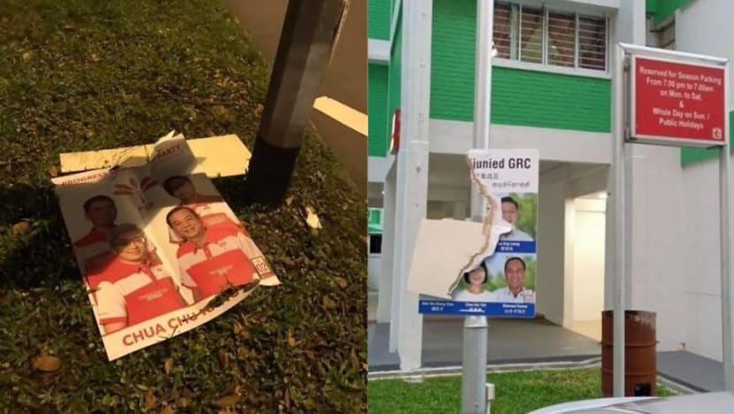 GE2020: Man arrested, teen assisting with investigations after PSP, PAP election posters damaged