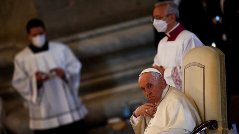 Pope attends but does not preside at Easter Vigil service