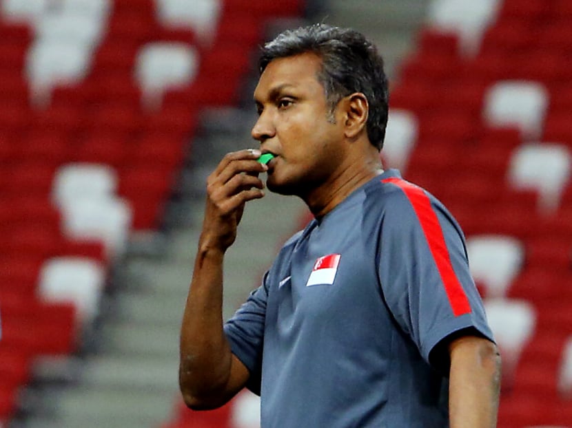 National head coach V. Sundramoorthy is plotting to get the Lions into the Asian Cup finals for the first time since 1984. The journey begins with the game against Bahrain. TODAY FILE PHOTO
