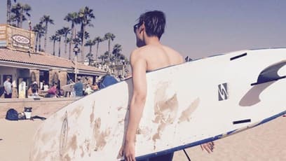 Lee Min Ho Has a Kim Tan Moment Surfing in LA