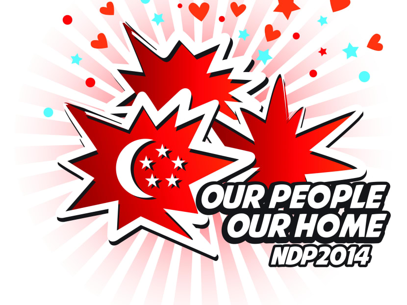 The NDP logo, with Our People, Our Home as 
the theme of 
this year’s parade.