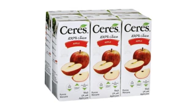 食品局下令召回多一批Ceres 100%苹果汁