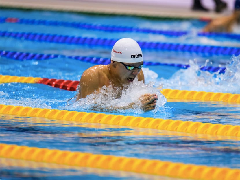 Lionel Khoo in action in the men's 200m breaststroke at the China Life 48th Singapore National Age Group (SNAG) Swimming Championships at the OCBC Aquatic Centre. Photo courtesy of SSA
