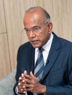 Law and Home Affairs Minister K Shanmugam speaking to the media on Jan 22, 2024. 