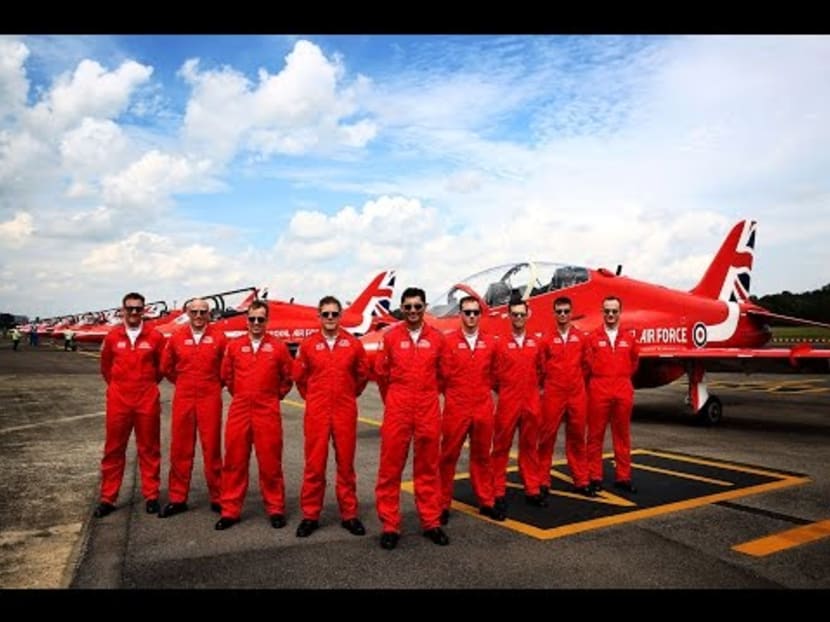 UK Royal Air Force Red Arrows in Singapore