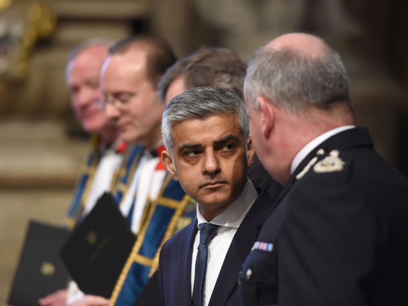Mayor of London, Sadiq Khan (2nd R) attends a Service of Remembrance at Westminster Abbey in central London on April 5, 2017, following the March 22 Westminster terror attacks.  Photo: AFP
