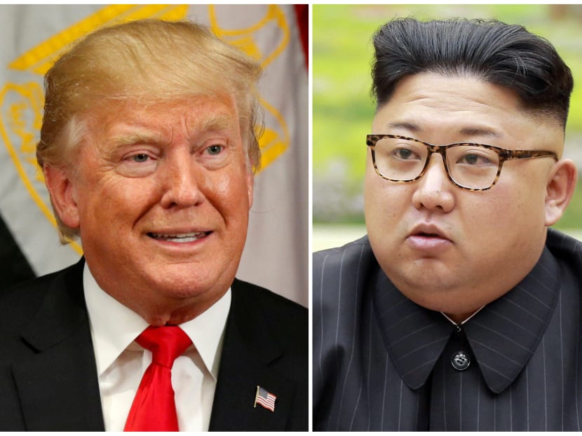 A combination picture of US President Donald Trump and North Korean leader Kim Jong-un.Mr Trump will be under political pressure in Singapore this week to ensure any deal he makes with North Korea is tougher than the one Barack Obama struck with Iran.