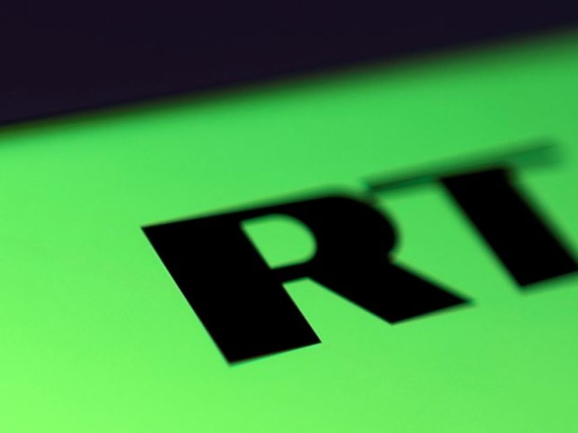 FILE PHOTO: Russia Today (RT) logo is seen in this illustration picture taken February 26, 2022. REUTERS/Dado Ruvic/Illustration/File Photo FILE PHOTO: Russia Today (RT) logo is seen in this illustration picture taken February 26, 2022. REUTERS/Dado Ruvic/Illustration/File Photo