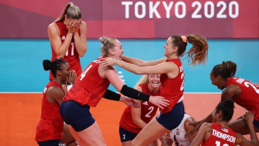 Olympics-Volleyball-US women team win first gold medal against Brazil Olympics-Volleyball-US women team win first gold medal against Brazil
