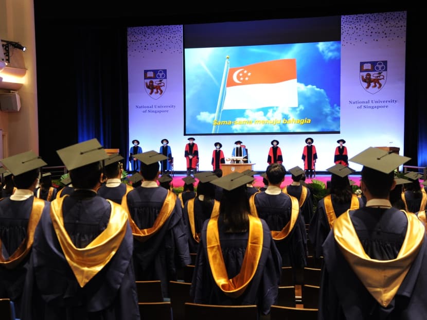 A convocation ceremony for the graduates of Class of 2020 and Class of 2021 from the National University of Singapore. 