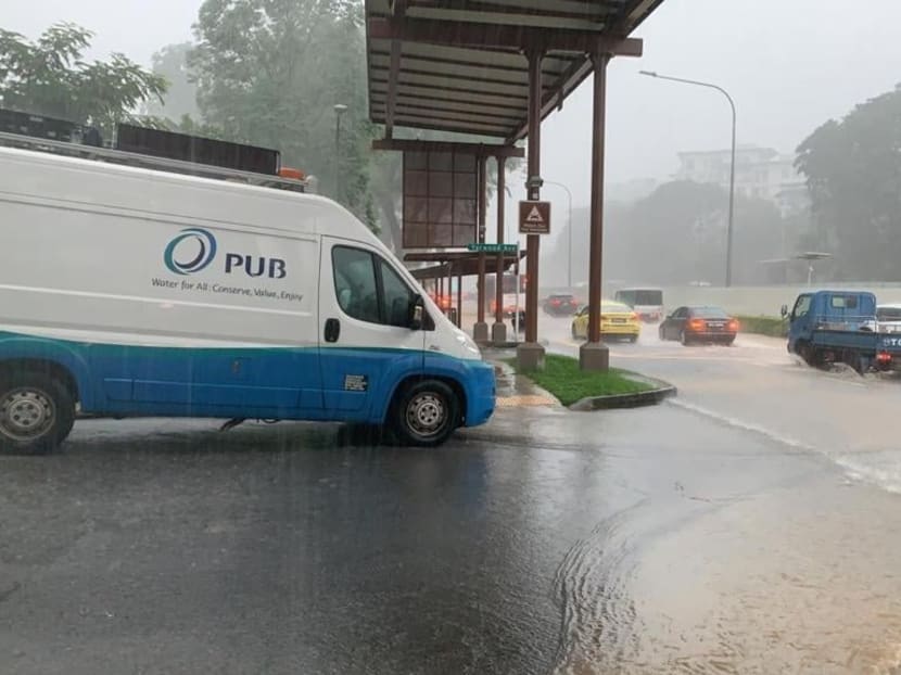 PUB's quick response teams vehicle was deployed near Sime Darby Centre on April 17, 2021. PUB's quick response teams vehicle was deployed near Sime Darby Centre on April 17, 2021.