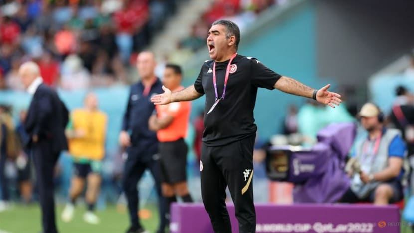 Tunisia vs. Australia, Group D, FIFA World Cup Qatar 2022, November 26, Al Janoub Stadium, Al Wakrah, Qatar Coach Jalel Kadri of Tunisia responds Carl Recine for REUTERS