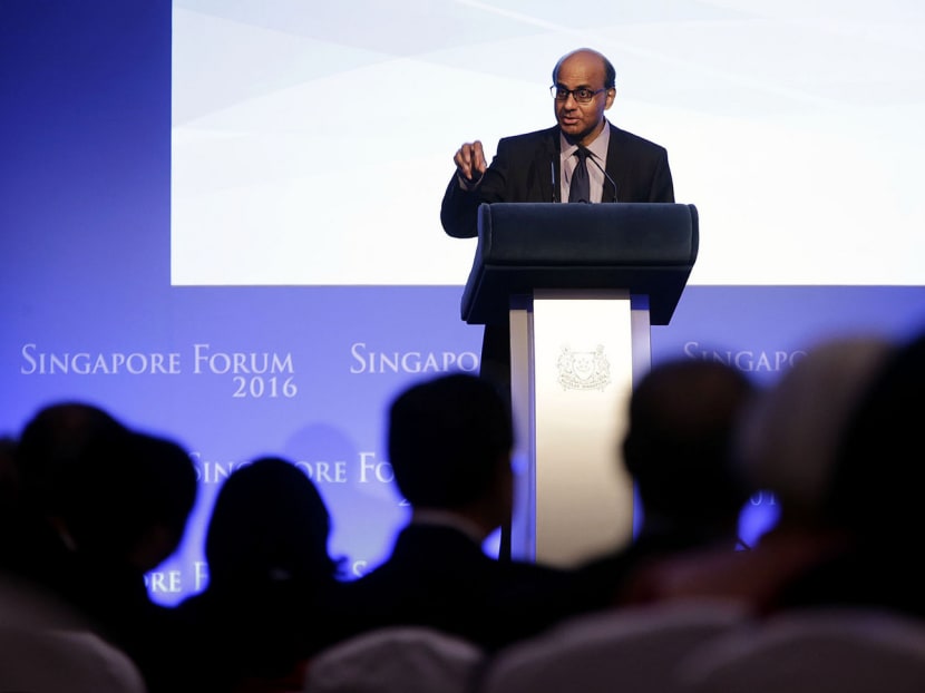 At the Singapore Forum yesterday, Mr Tharman also said more restructuring of firms is needed. Photo: Wee Teck Hian