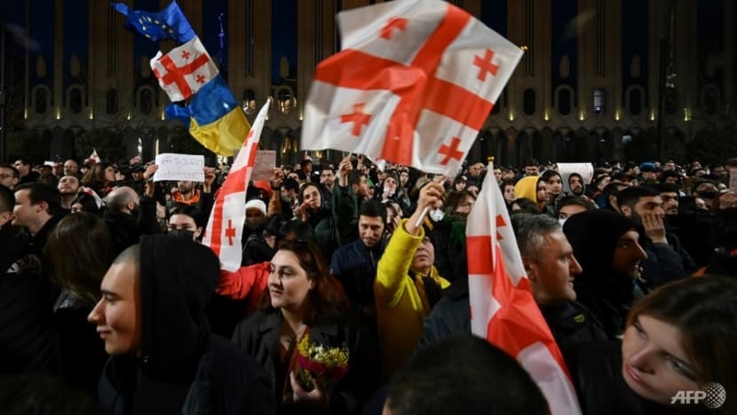 Tens of thousands protest 'foreign agent' Bill in Georgia Tens of thousands protest 'foreign agent' Bill in Georgia