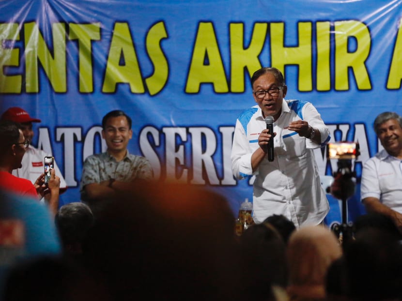 Mr Anwar, seen here speaking at a rally in Chuah, Port Dickson, on Friday (Oct 12) night, is expected to clinch the seat easily, but analysts say that he needs a clear margin of victory to signal that he has a strong mandate to lead the country.