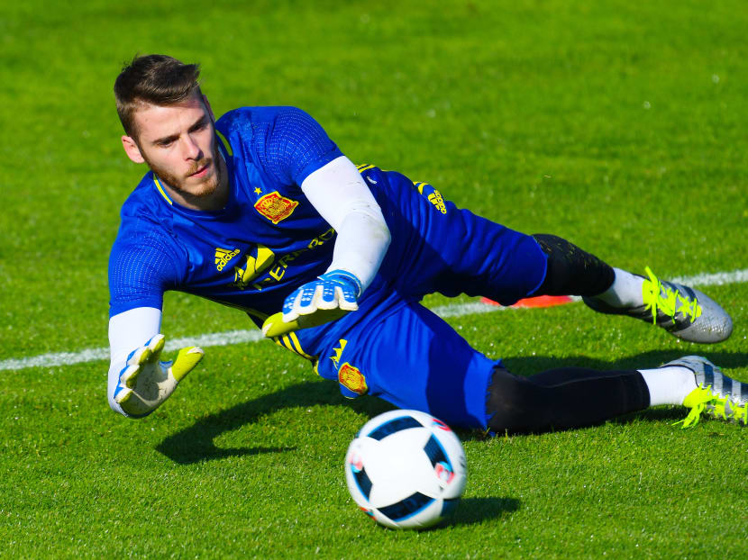 Spain’s David de Gea, who also guards the goal for Manchester United. Photo: Getty Images