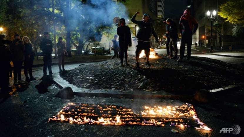 Portland police declare 'riot' on night after US vote, arrests made in New York and other cities Portland police declare 'riot' on night after US vote, arrests made in New York and other cities
