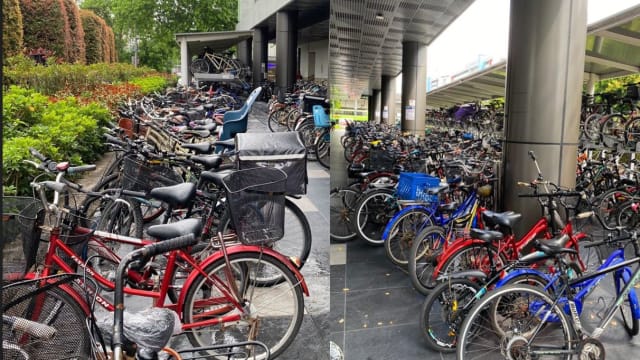 义顺纳福城走廊停满脚踏车 公众：这是脚踏车城吗？