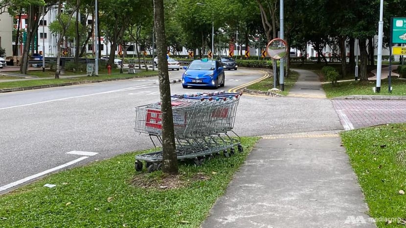 Abandoned NTUC FairPrice trolleys a daily occurrence for Rivervale Crescent residents