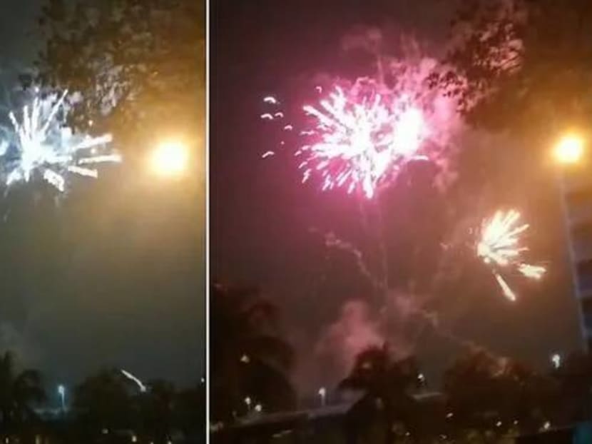 Screenshots from a video showing fireworks being set off along Jalan Rajah on Oct 28, 2019.