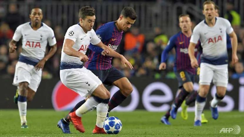 Football: Tottenham qualify for last 16 as late Moura's goal earns draw at Barca Football: Tottenham qualify for last 16 as late Moura's goal earns draw at Barca