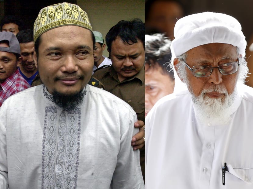 File photos of Abu Rusdan (L), the Jemaah Islamiyah’s public face and Abu Bakar Bashir, who is the organisation’s spiritual leader. File photos of Abu Rusdan (L), the Jemaah Islamiyah’s public face and Abu Bakar Bashir, who is the organisation’s spiritual leader.