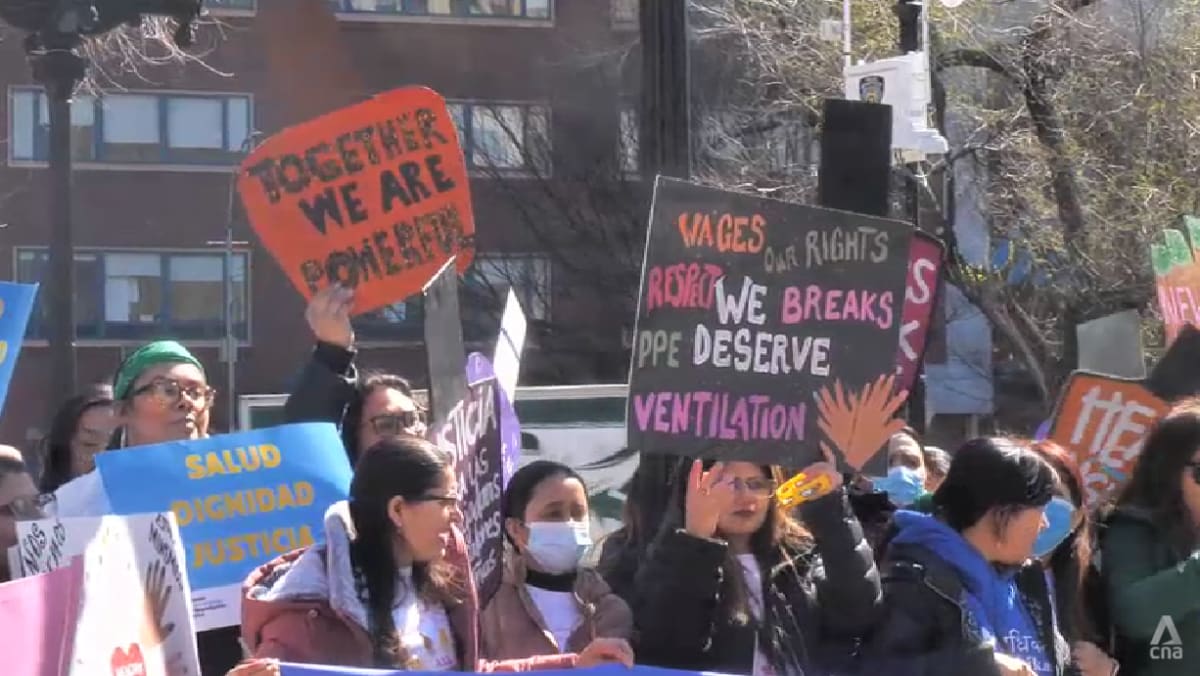 Long hours, harmful chemicals, poor safety standards: NYC’s nail salon workers protest work conditions