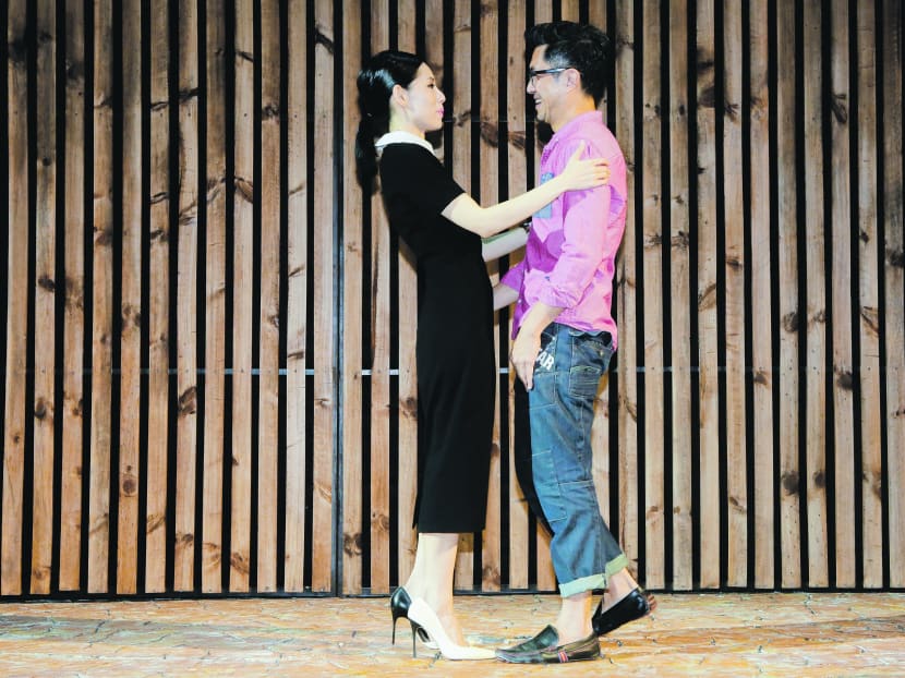 Two of the cast from The LKY Musical. L-R: Sharon Au and Adrian Pang. Photo: Jason Ho/TODAY