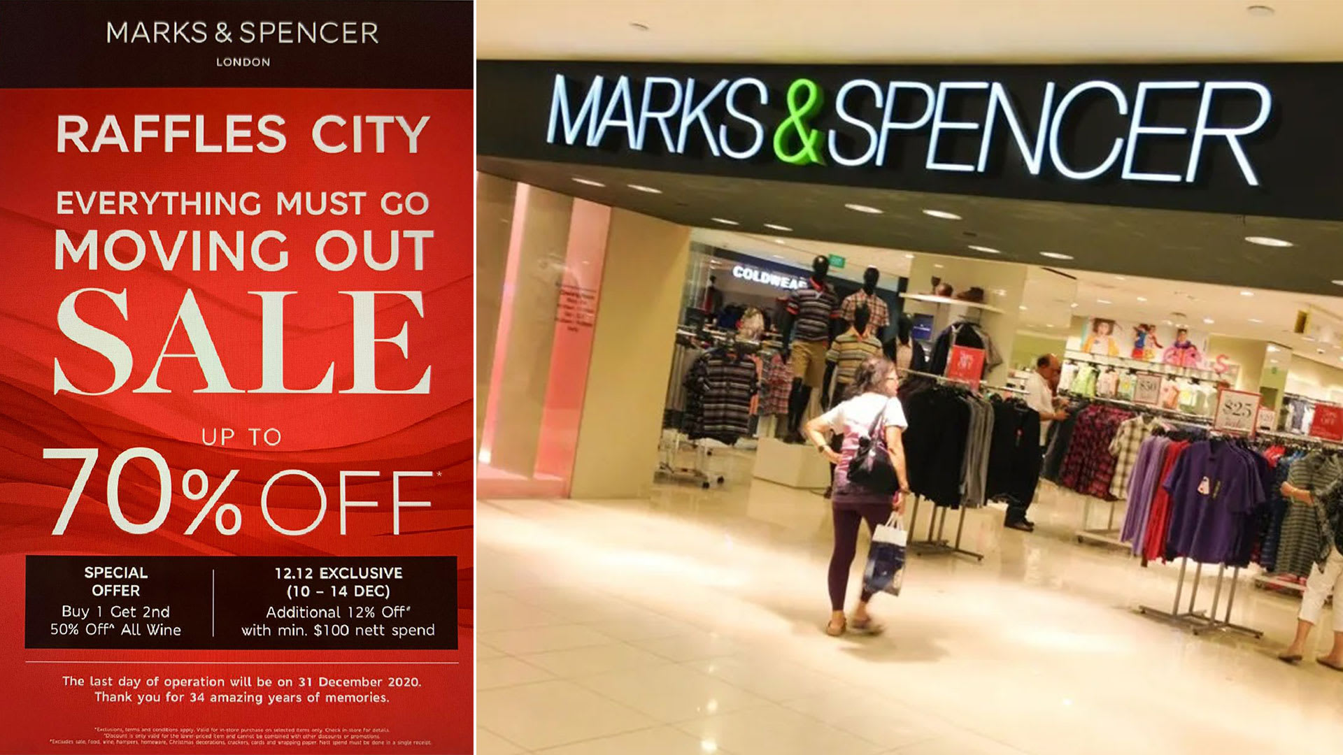 Marks & Spencer Raffles City Closing Down, Last Day Of Operation Dec 31, 2020 Marks & Spencer Raffles City Closing Down, Last Day Of Operation Dec 31, 2020