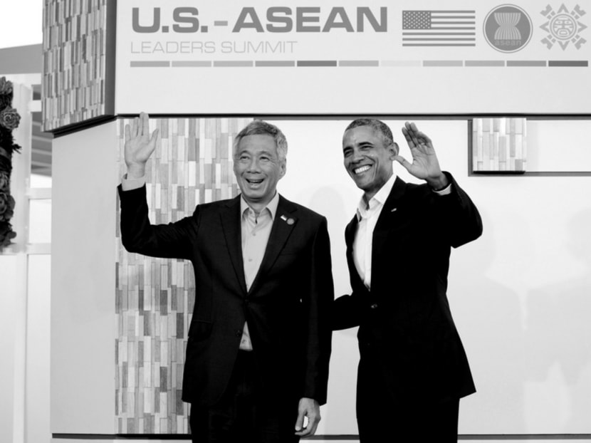 US President Barack Obama welcoming PM Lee Hsien Loong at a 10-nation Association of South-east Asian Nations summit in California in February. Mr Lee’s upcoming visit to Washington, DC, will celebrate a special partnership. Photo: REUTERS