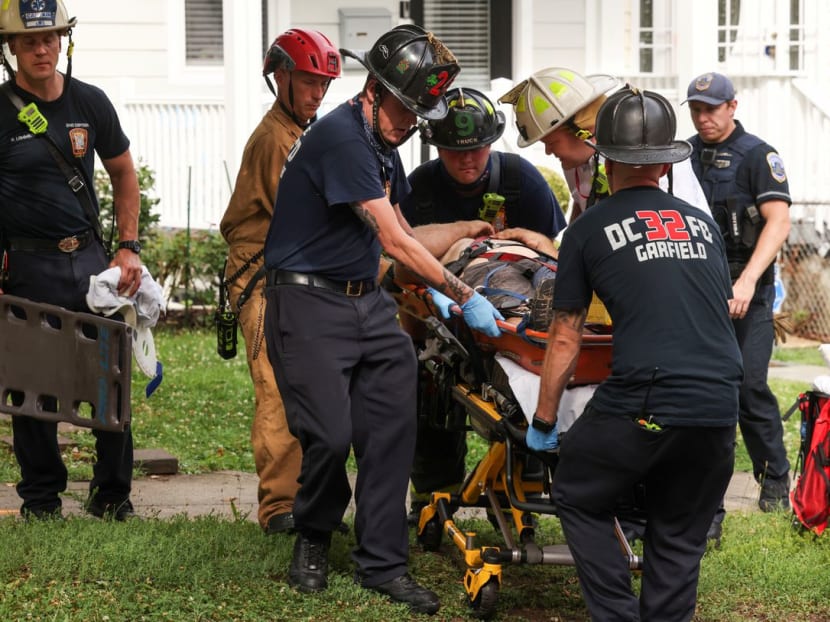 Trapped worker rescued from collapsed Washington building Trapped worker rescued from collapsed Washington building