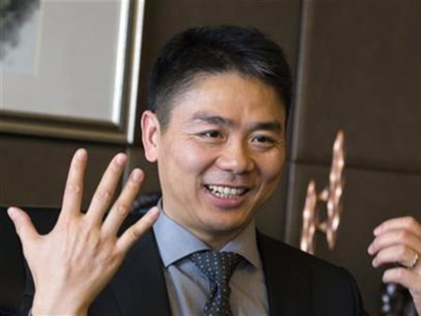 Mr Richard Liu, founder of JD.com talks during an interview in this office in Beijing on April 2, 2015. Photo: AP
