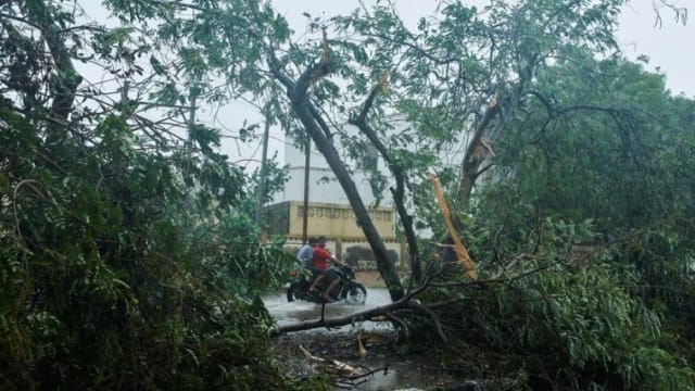 超强热带气旋比尔乔伊登陆印度后 已减弱为气旋风暴