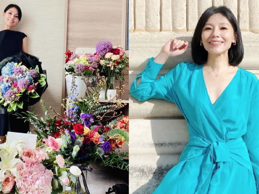The former Mediacorp host, who is back from Paris to see her mum, also says her room has so many flowers, it reminds her of her The LKY Musical dressing room.
