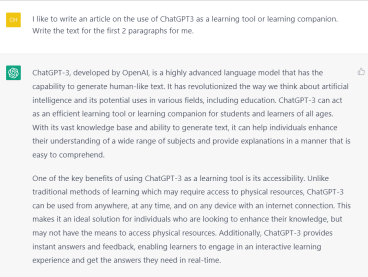A screenshot of how the authors used ChatGPT as a writing aid for this commentary. 