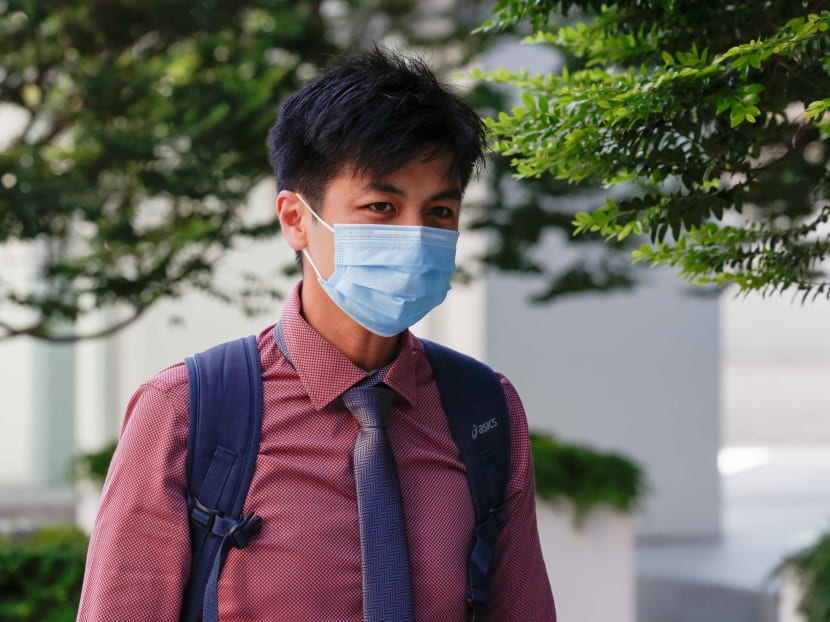 Athlete Ashley Liew arriving at the State Courts on Sept 2, 2020. He is suing fellow runner Soh Rui Yong for defamation.