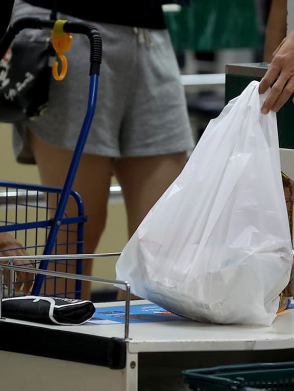 Supermarket plastic bags. 