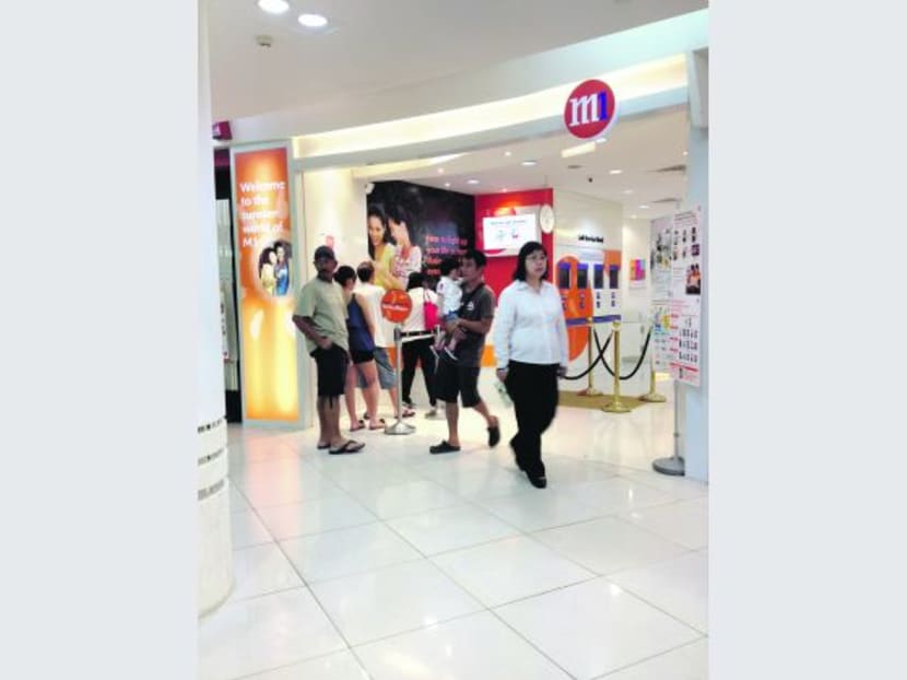 M1 mobile telephone services were affected in the south-western and north-western parts of Singapore during the disruption in January. TODAY file photo