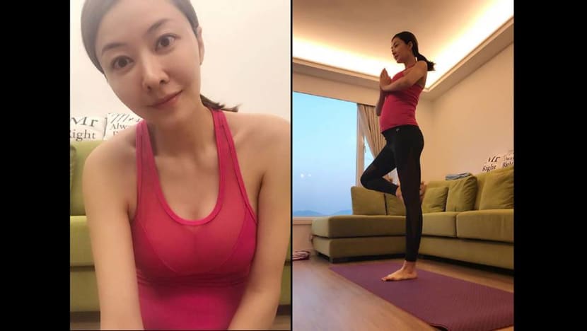 Lynn Hung practises yoga during pregnancy