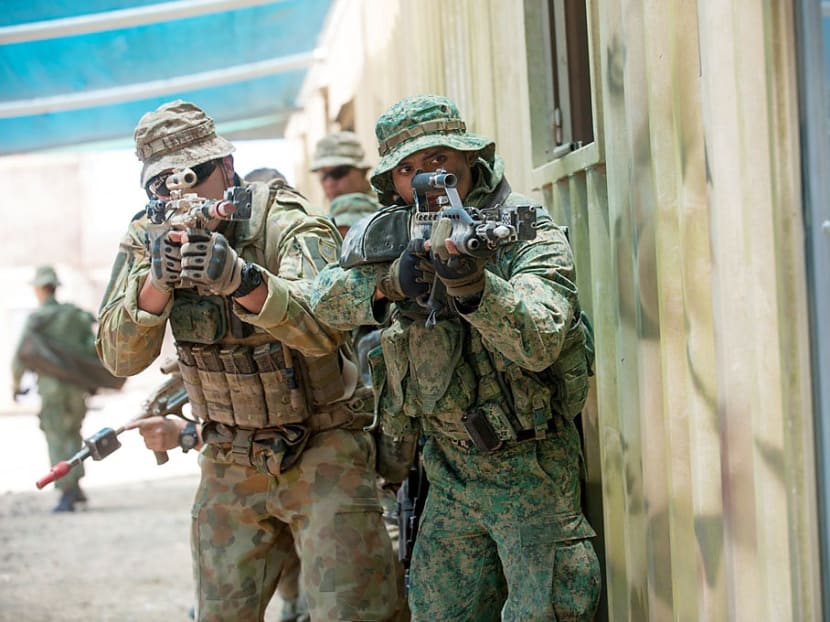 Under the agreement, Singapore and Australia will elevate a joint training drill between SAF and ADF troops, codenamed Trident, to a signature bilateral exercise. Photo:
MINDEF Under the agreement, Singapore and Australia will elevate a joint training drill between SAF and ADF troops, codenamed Trident, to a signature bilateral exercise. Photo:
MINDEF