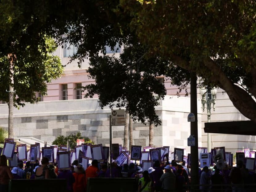 Los Angeles city workers walk out for oneday strike TODAY