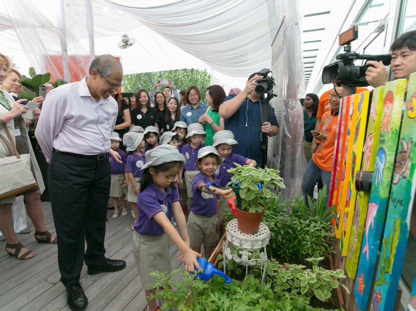 Minister for the Environment and Water Resources Masagos Zulkifli at the launch event for the Year of Climate Action held at the Singapore Sustainability Academy on Friday (Jan 26). Photo: MEWR
